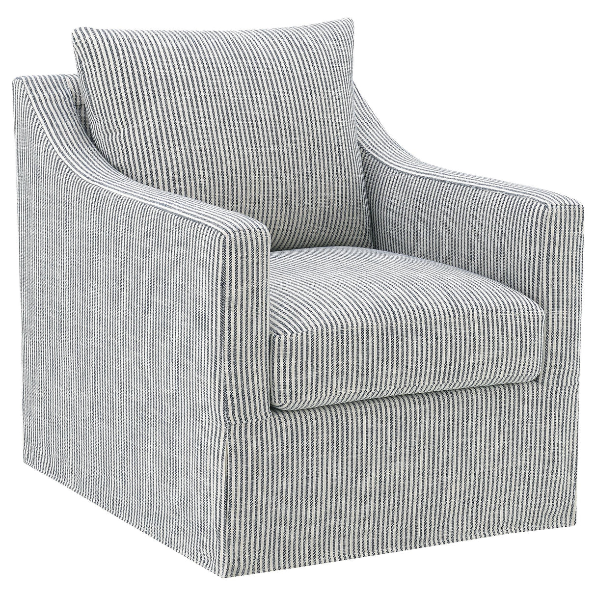  Coaster Furniture Winter 904137 Upholstered Sloped Arm Accent Swivel Chair - Grey IMAGE 1