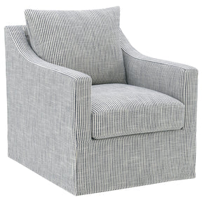  Coaster Furniture Winter 904137 Upholstered Sloped Arm Accent Swivel Chair - Grey IMAGE 1