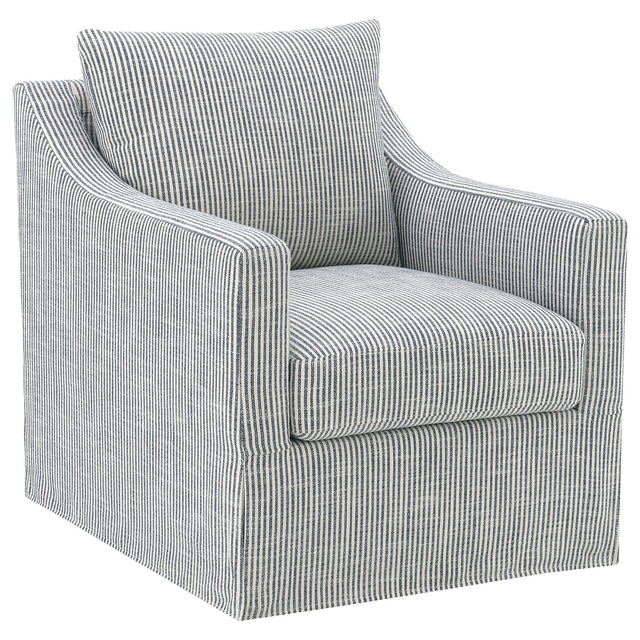  Coaster Furniture Winter 904137 Upholstered Sloped Arm Accent Swivel Chair - Grey IMAGE 1