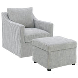  Coaster Furniture Winter 904137 Upholstered Sloped Arm Accent Swivel Chair - Grey IMAGE 11