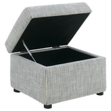  Coaster Furniture Winter 904138 Upholstered Hydraulic Lift Top Storage Ottoman - Grey IMAGE 11