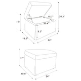  Coaster Furniture Winter 904138 Upholstered Hydraulic Lift Top Storage Ottoman - Grey IMAGE 5