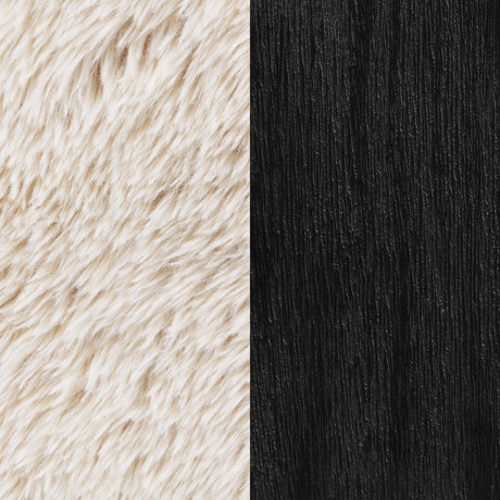  Coaster Furniture Fitzroy 907533 Faux Fur Upholstered Chair Solid Wood Arms - Latte IMAGE 12