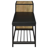  Coaster Furniture Martino 910224 Shoe Storage Entryway Bench with Cabinet - Mango/Black IMAGE 4