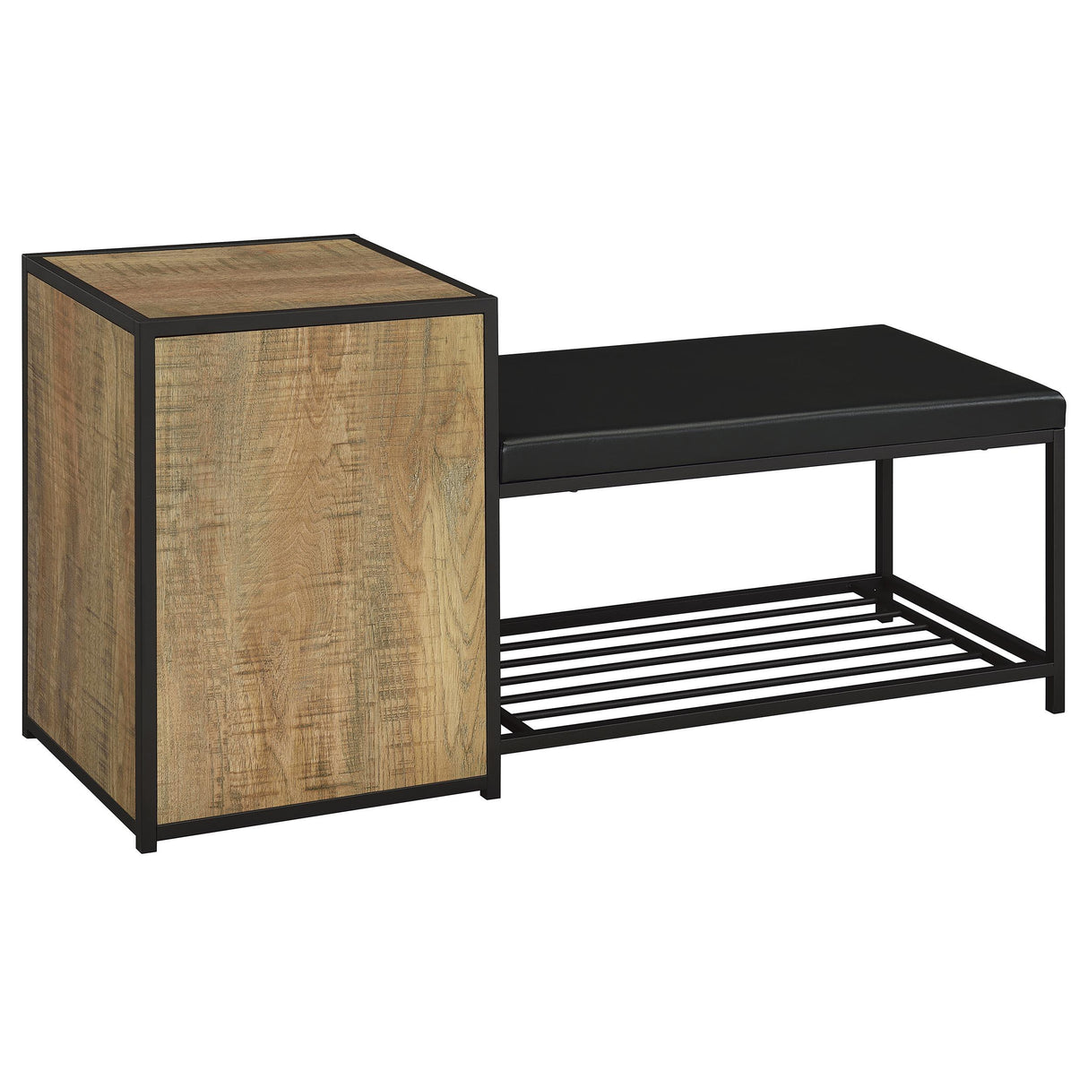  Coaster Furniture Martino 910224 Shoe Storage Entryway Bench with Cabinet - Mango/Black IMAGE 7