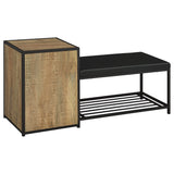  Coaster Furniture Martino 910224 Shoe Storage Entryway Bench with Cabinet - Mango/Black IMAGE 7