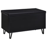 Coaster Furniture Brixton 915152 2-door Padded Entryway Shoe Storage Bench - Black IMAGE 6