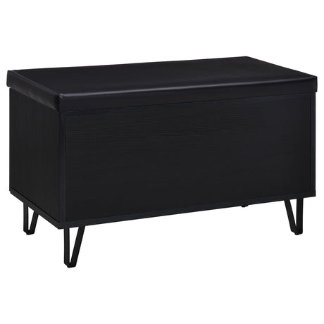  Coaster Furniture Brixton 915152 2-door Padded Entryway Shoe Storage Bench - Black IMAGE 6