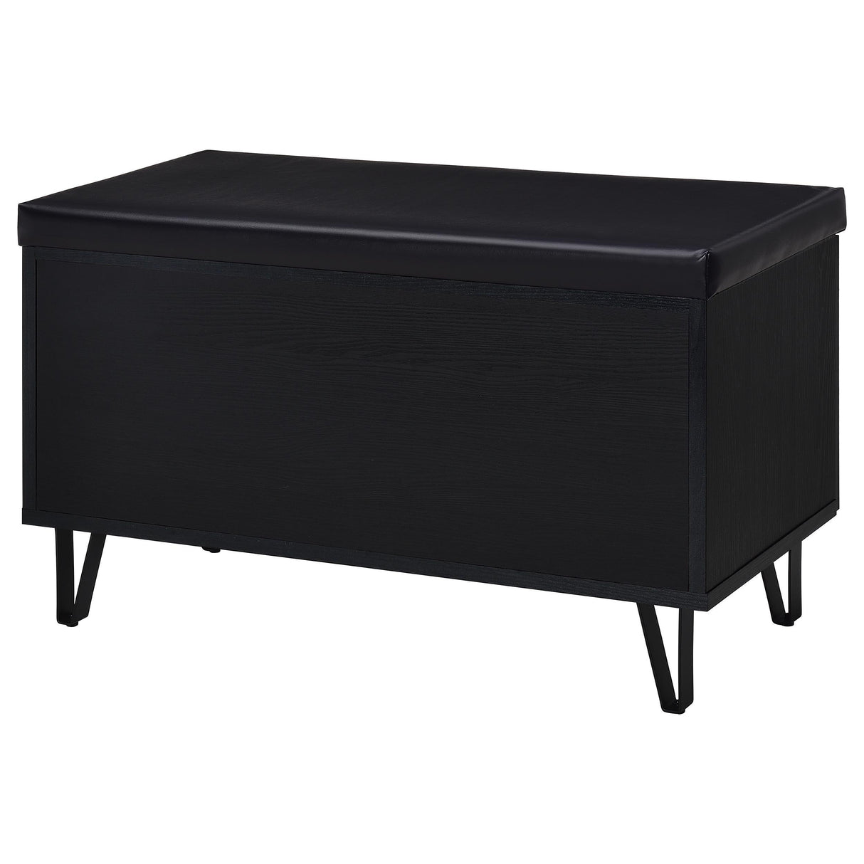  Coaster Furniture Brixton 915152 2-door Padded Entryway Shoe Storage Bench - Black IMAGE 8
