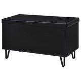  Coaster Furniture Brixton 915152 2-door Padded Entryway Shoe Storage Bench - Black IMAGE 8