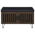  Coaster Furniture Brixton 915153 2-door Padded Entryway Shoe Storage Bench - Smoked Oak IMAGE 1
