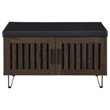  Coaster Furniture Brixton 915153 2-door Padded Entryway Shoe Storage Bench - Smoked Oak IMAGE 1
