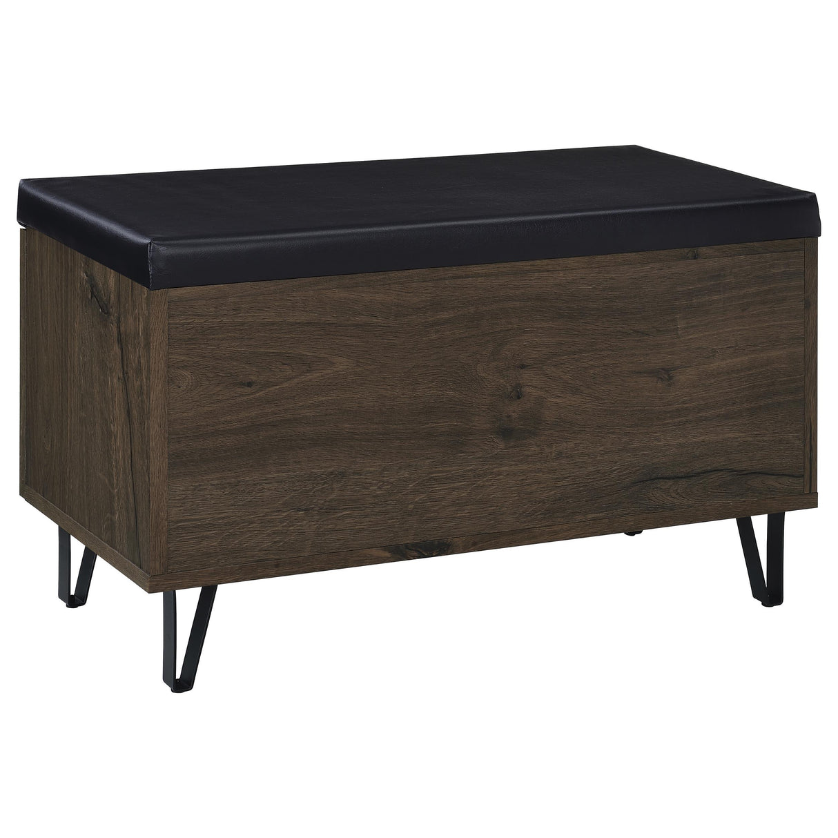  Coaster Furniture Brixton 915153 2-door Padded Entryway Shoe Storage Bench - Smoked Oak IMAGE 3