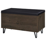  Coaster Furniture Brixton 915153 2-door Padded Entryway Shoe Storage Bench - Smoked Oak IMAGE 5