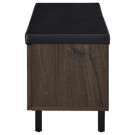  Coaster Furniture Brixton 915153 2-door Padded Entryway Shoe Storage Bench - Smoked Oak IMAGE 7
