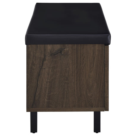  Coaster Furniture Brixton 915153 2-door Padded Entryway Shoe Storage Bench - Smoked Oak IMAGE 9
