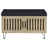  Coaster Furniture Brixton 915154 2-door Padded Entryway Shoe Storage Bench - White Oak IMAGE 1