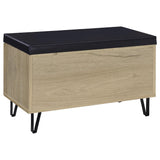  Coaster Furniture Brixton 915154 2-door Padded Entryway Shoe Storage Bench - White Oak IMAGE 2