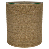  Coaster Furniture Halden 930270 Round Woven Seagrass Accent Side Table - Light Brown IMAGE 1