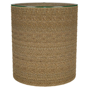  Coaster Furniture Halden 930270 Round Woven Seagrass Accent Side Table - Light Brown IMAGE 1