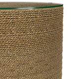  Coaster Furniture Halden 930270 Round Woven Seagrass Accent Side Table - Light Brown IMAGE 2