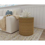  Coaster Furniture Halden 930270 Round Woven Seagrass Accent Side Table - Light Brown IMAGE 6