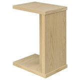  Coaster Furniture Clower 930275 Engineered Wood C-Shaped Sofa Side Table - Light Oak IMAGE 7