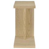  Coaster Furniture Clower 930275 Engineered Wood C-Shaped Sofa Side Table - Light Oak IMAGE 8