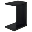 Coaster Furniture Clower 930276 Engineered Wood C-Shaped Sofa Side Table - Black IMAGE 1