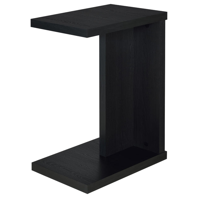  Coaster Furniture Clower 930276 Engineered Wood C-Shaped Sofa Side Table - Black IMAGE 1