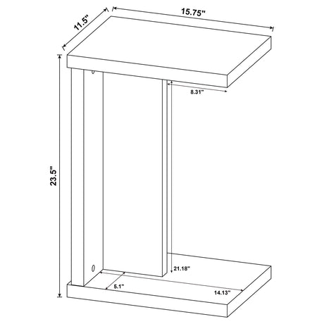  Coaster Furniture Clower 930276 Engineered Wood C-Shaped Sofa Side Table - Black IMAGE 10