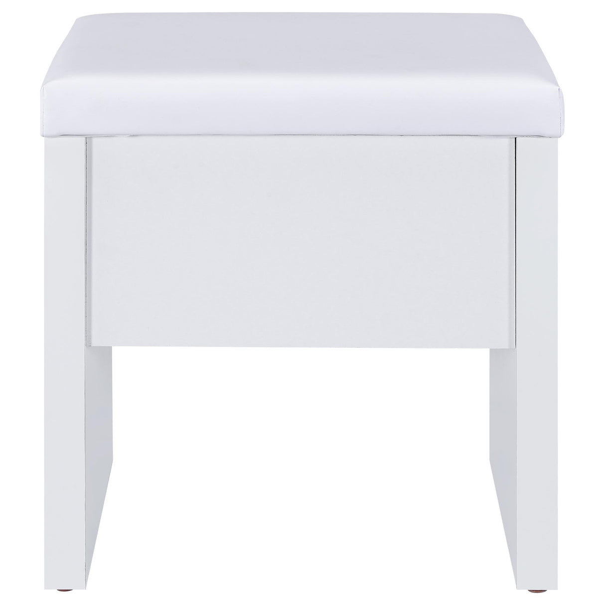  Coaster Furniture Bunbury 930280 Makeup Vanity Table Set Storage Mirror and Stool - White IMAGE 11