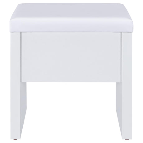  Coaster Furniture Bunbury 930280 Makeup Vanity Table Set Storage Mirror and Stool - White IMAGE 11