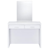  Coaster Furniture Bunbury 930280 Makeup Vanity Table Set Storage Mirror and Stool - White IMAGE 18