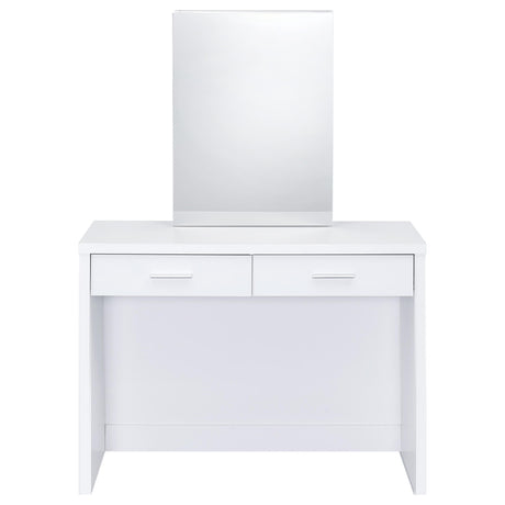  Coaster Furniture Bunbury 930280 Makeup Vanity Table Set Storage Mirror and Stool - White IMAGE 18