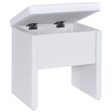  Coaster Furniture Bunbury 930280 Makeup Vanity Table Set Storage Mirror and Stool - White IMAGE 8