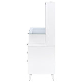  Coaster Furniture Souza 930282 5-Drawer Makeup Vanity Table With LED Mirror - White High Gloss IMAGE 4