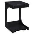  Coaster Furniture Ralston 930290 C-Shaped Lift-Top Sofa Side Table With Casters - Black IMAGE 1