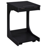 Coaster Furniture Ralston 930290 C-Shaped Lift-Top Sofa Side Table With Casters - Black IMAGE 1
