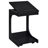  Coaster Furniture Ralston 930290 C-Shaped Lift-Top Sofa Side Table With Casters - Black IMAGE 10