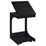  Coaster Furniture Ralston 930290 C-Shaped Lift-Top Sofa Side Table With Casters - Black IMAGE 2