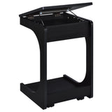  Coaster Furniture Ralston 930290 C-Shaped Lift-Top Sofa Side Table With Casters - Black IMAGE 6