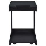  Coaster Furniture Ralston 930290 C-Shaped Lift-Top Sofa Side Table With Casters - Black IMAGE 7