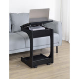  Coaster Furniture Ralston 930290 C-Shaped Lift-Top Sofa Side Table With Casters - Black IMAGE 8