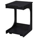  Coaster Furniture Ralston 930290 C-Shaped Lift-Top Sofa Side Table With Casters - Black IMAGE 9