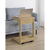  Coaster Furniture Ralston 930291 C-Shaped Lift-Top Sofa Side Table With Casters - Light Oak IMAGE 6