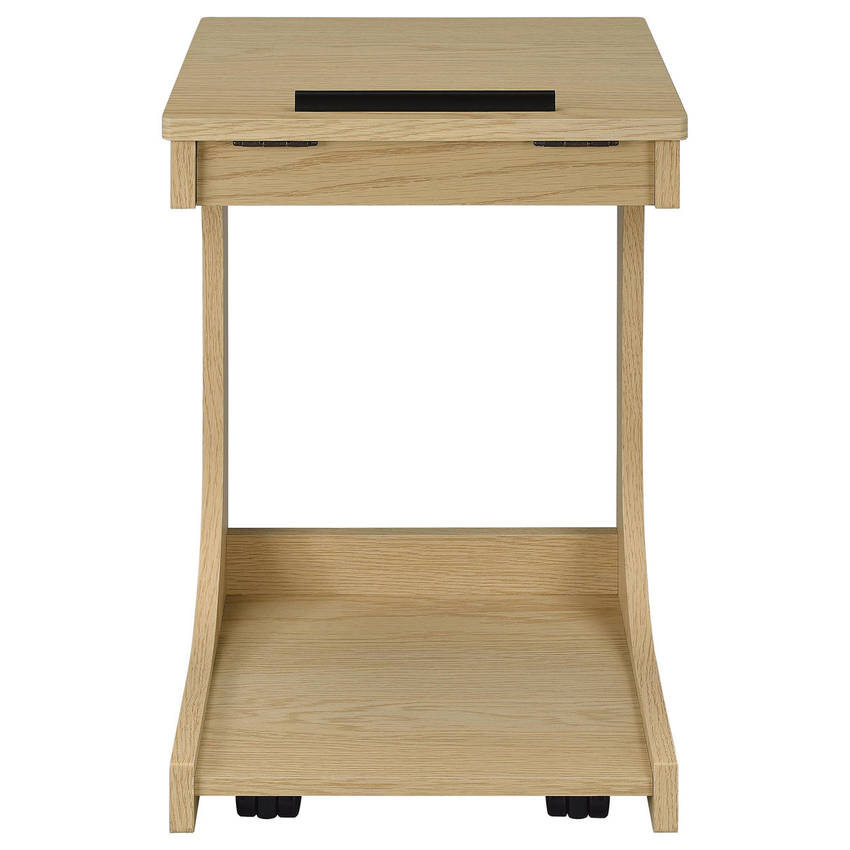  Coaster Furniture Ralston 930291 C-Shaped Lift-Top Sofa Side Table With Casters - Light Oak IMAGE 7