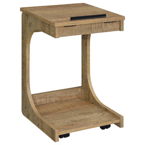  Coaster Furniture Ralston 930292 C-Shaped Lift-Top Sofa Side Table With Casters - Mango IMAGE 1