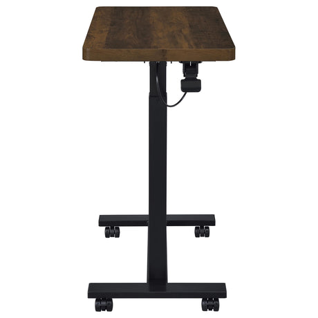  Coaster Furniture Westpark 930302 Pneumatic Adjustable C-Shape Side Table with Casters - Dark Pine IMAGE 11