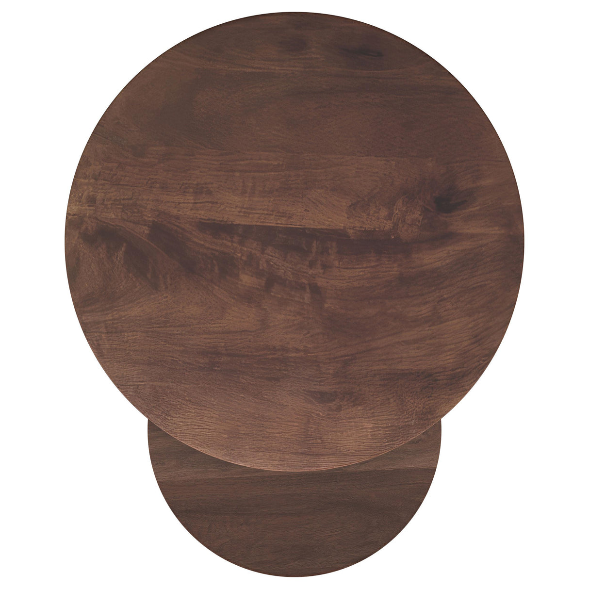  Coaster Furniture Yency 930330 2-piece Round Mango Wood Nesting Table Set - Dark Brown Mango IMAGE 5